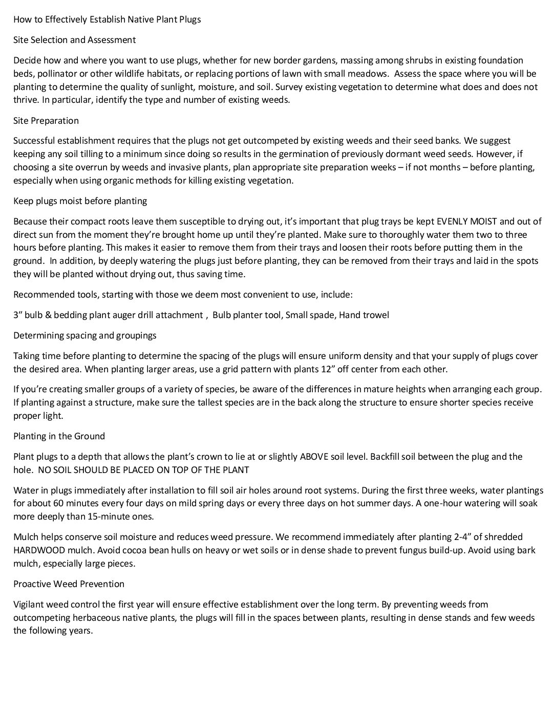 Organically Grown Native Plug Tray material will be available for pre ordering in late January. - Image 2